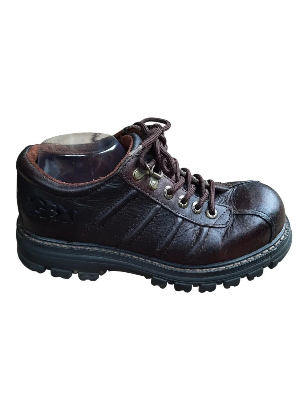 Vintage 90s/Y2K GBX Cruiser Brown Leather Steel Toe Lace-up Lug Oxford Size 10